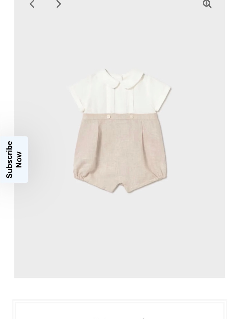 Mayoral Boys’ Two Toned Collared Cotton and Linen One Piece